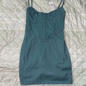 Kendall & Kylie Strapless Dress in Rich Teal